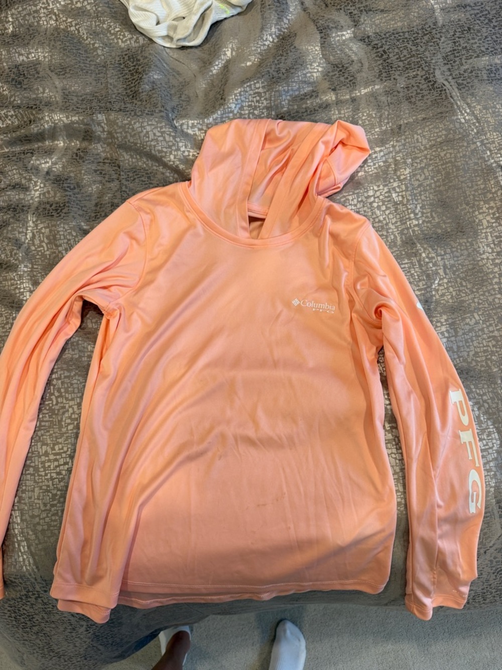 Columbia Peach/Pink PFG Hooded Swim Coverup